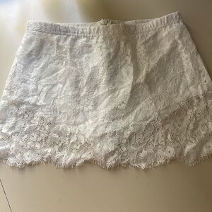 Edikted White Lace Mini Skirt